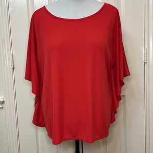 Ralph Lauren red orange blouse short sleeve Size XL
